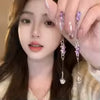 Butterfly Glass Long Pendant Earrings – 14 Colors | The Party Days | The Party Days