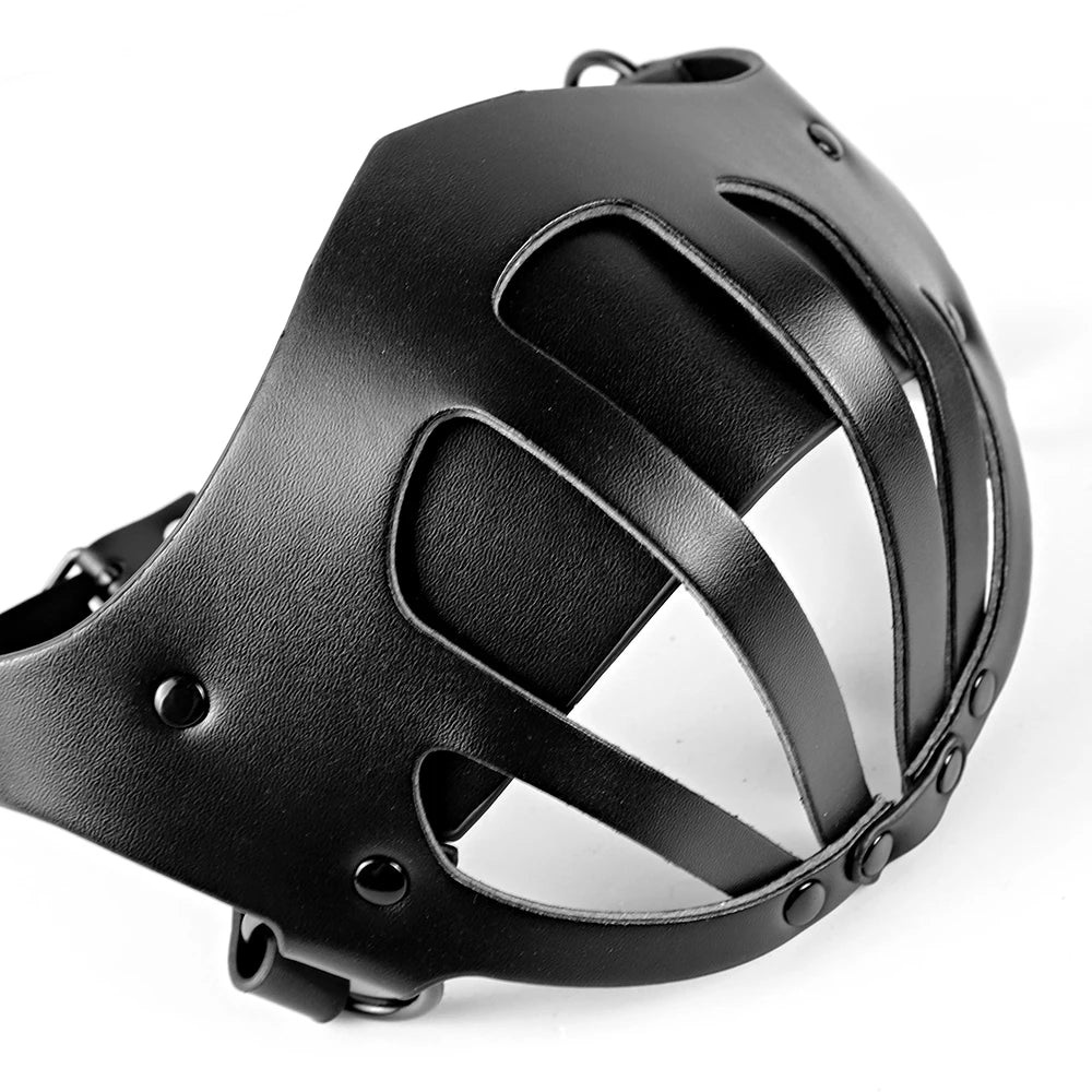 Punk Mask Sexy PU Leather Half Face Bondage Halloween