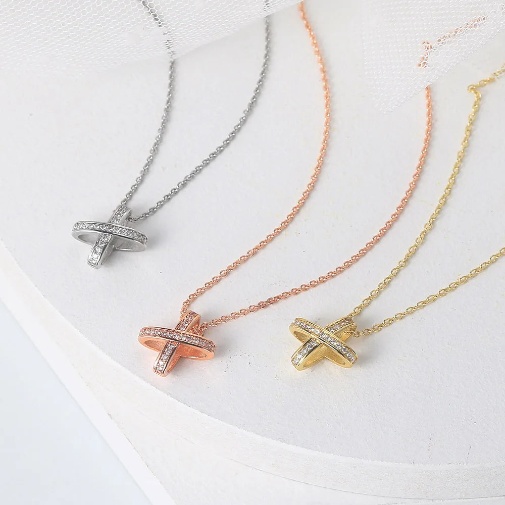 Hollow Cross Pendant Necklace – Rose Gold Choker Chain | The Party Days | The Party Days