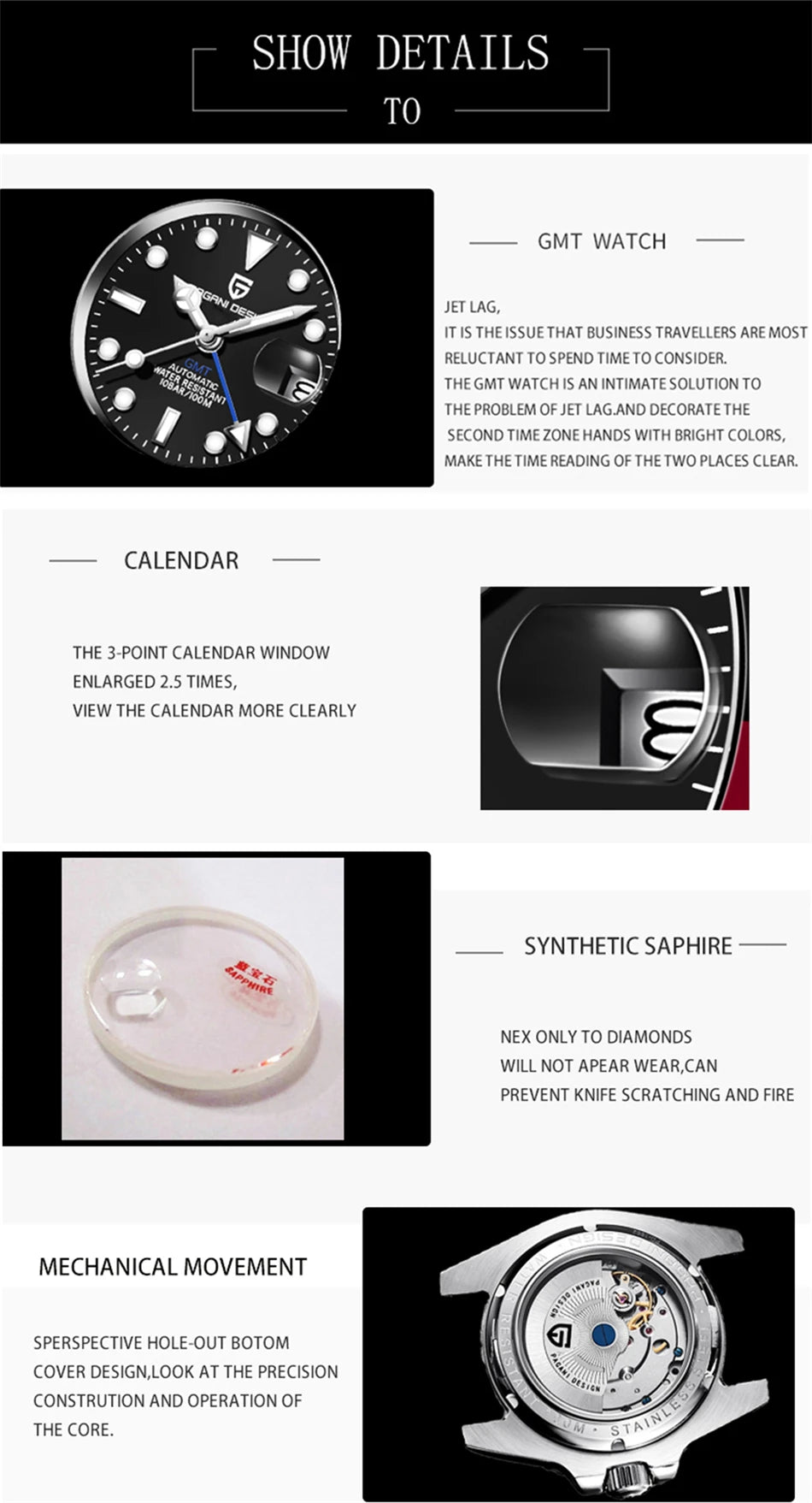 Pagani Design PD-1662 GMT Automatic Watch – 40mm Ceramic Bezel Sapphire | The Party Days | The Party Days