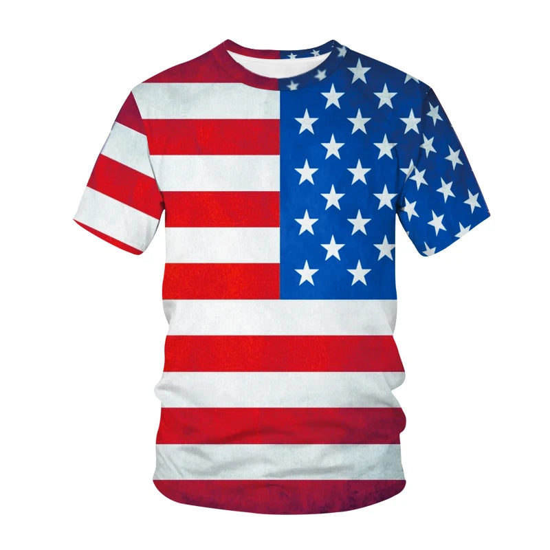 USA American Flag 3D Print T-Shirt – Oversized Streetwear for Men, Women & Kids – The Party Days | The Party Days