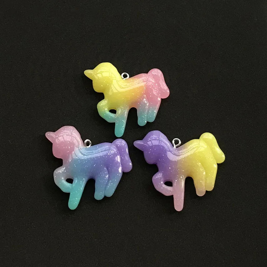 Pack 12 Unicorn Resin Charms | DIY Pendants for Necklaces & Keychains | The Party Days | The Party Days