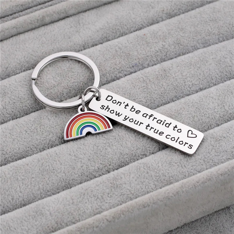 Pride Rainbow Keychain | LGBTQ+ Inspirational Keyring Gift | The Party Days | The Party Days