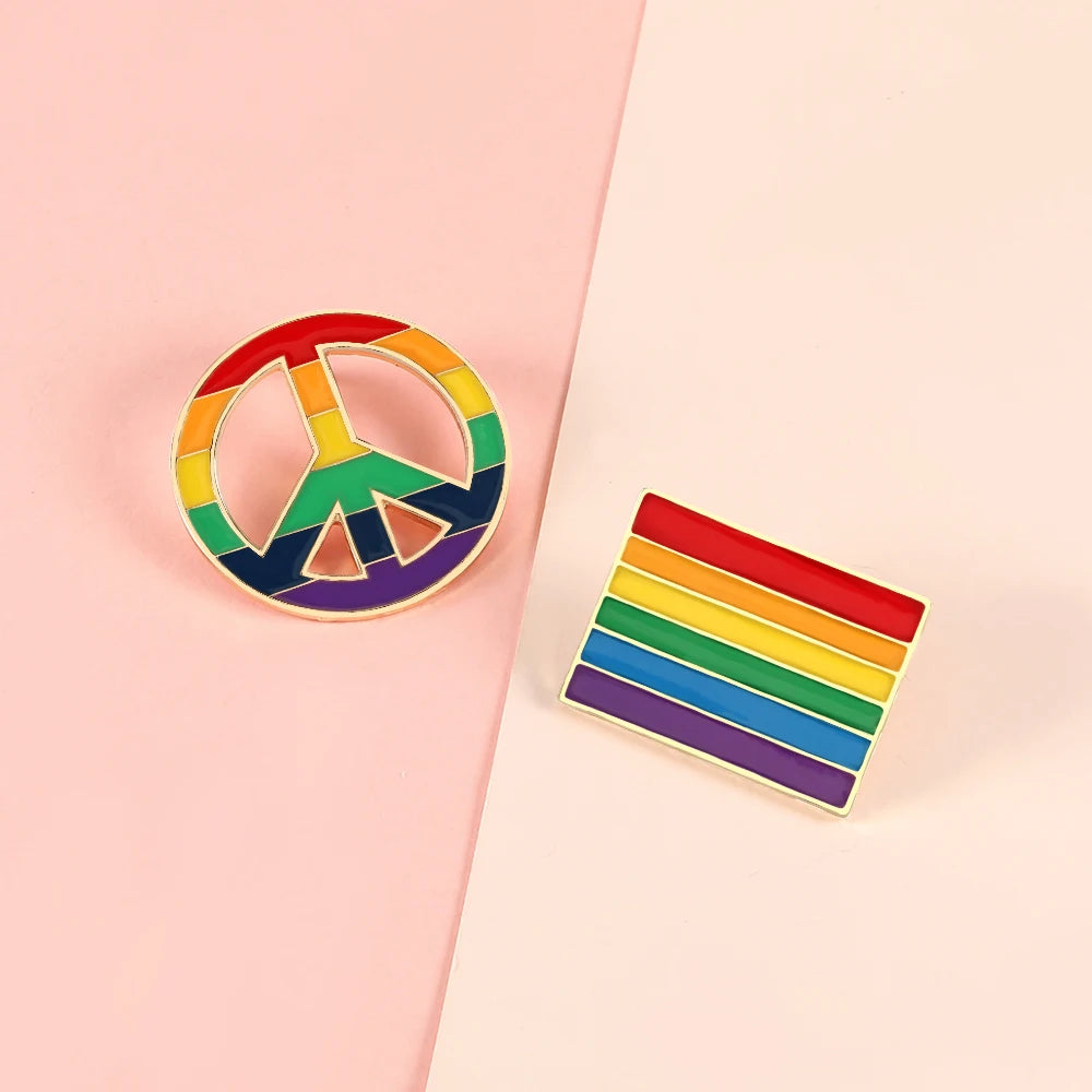 Rainbow Pride Enamel Lapel Pin – LGBT Flag Heart Brooch | The Party Days | The Party Days