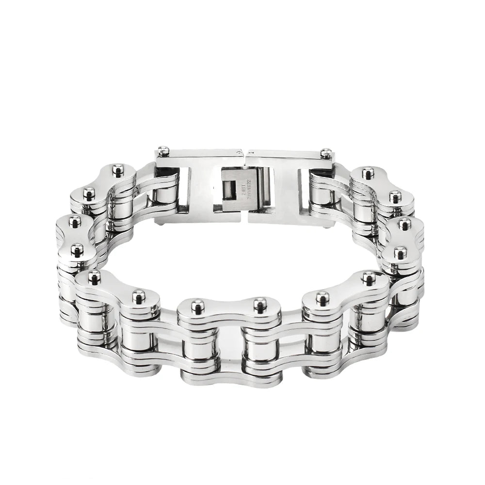 Punk Stainless Steel Motorcycle Chain Bracelet – Biker Wrist Jewelry – The Party Days | The Party Days