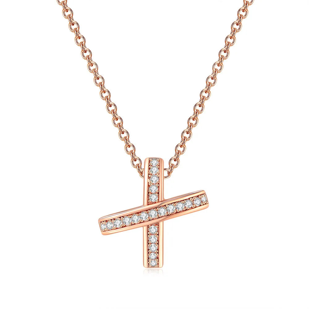 Hollow Cross Pendant Necklace – Rose Gold Choker Chain | The Party Days | The Party Days