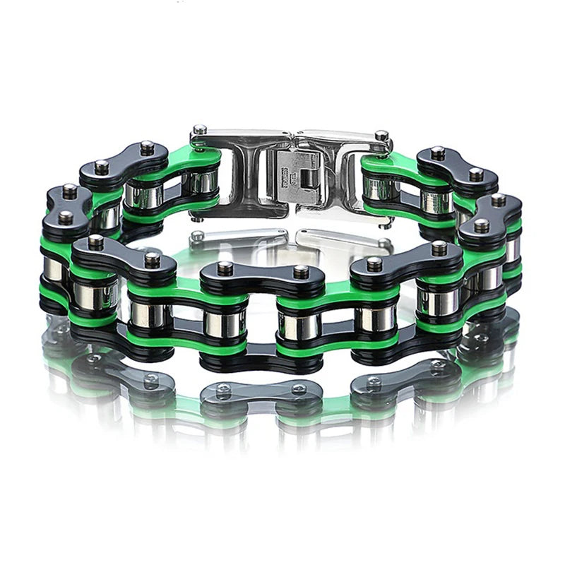 Punk Stainless Steel Motorcycle Chain Bracelet – Biker Wrist Jewelry – The Party Days | The Party Days
