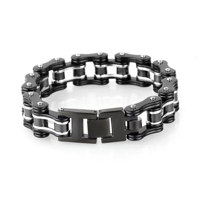 Punk Stainless Steel Motorcycle Chain Bracelet – Biker Wrist Jewelry – The Party Days | The Party Days