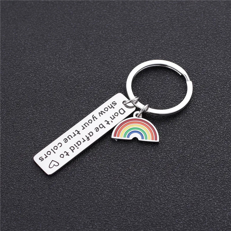 Pride Rainbow Keychain | LGBTQ+ Inspirational Keyring Gift | The Party Days | The Party Days