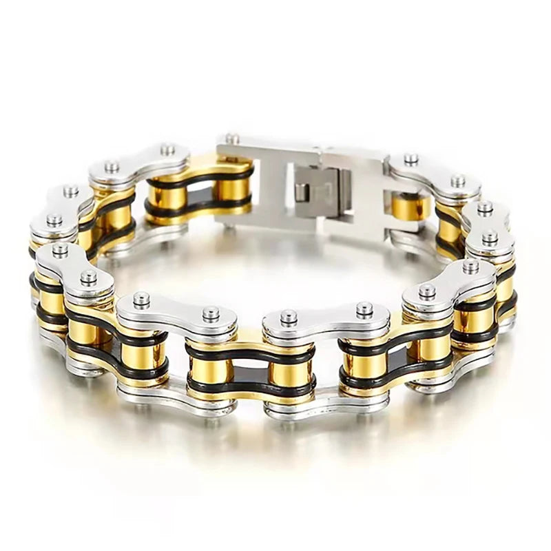 Punk Stainless Steel Motorcycle Chain Bracelet – Biker Wrist Jewelry – The Party Days | The Party Days