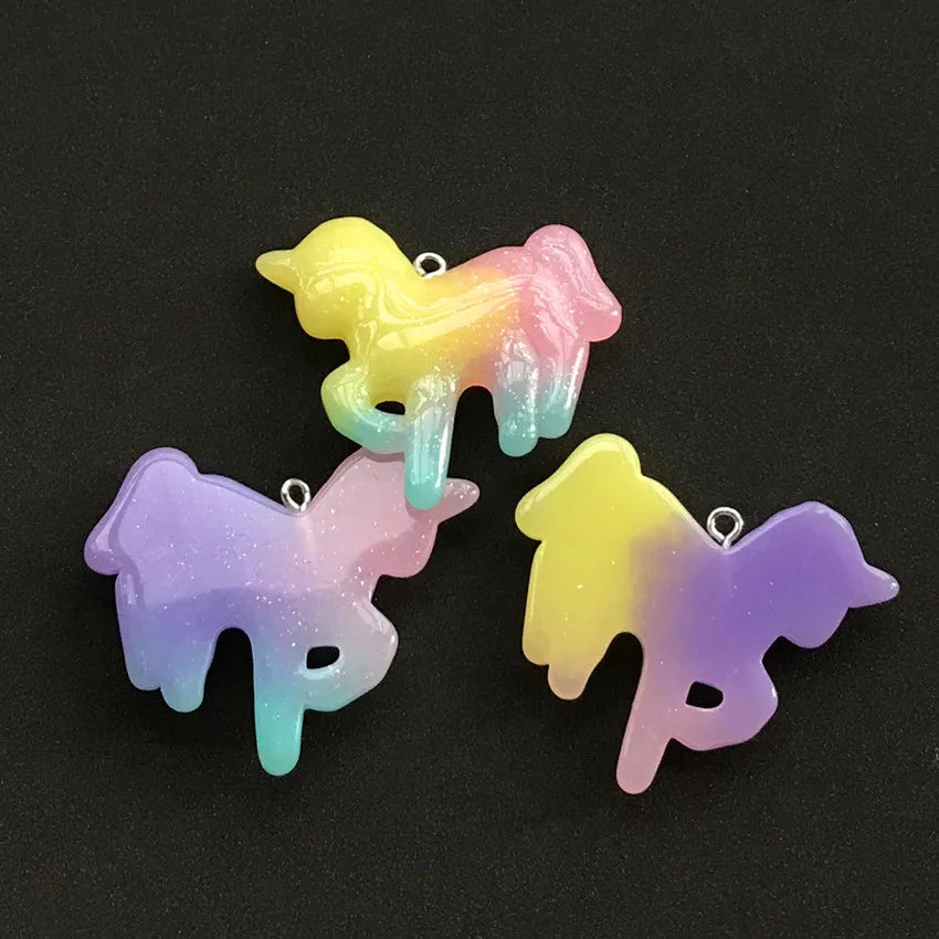 Pack 12 Unicorn Resin Charms | DIY Pendants for Necklaces & Keychains | The Party Days | The Party Days