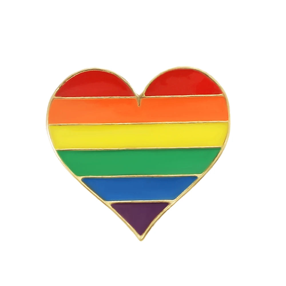Rainbow Pride Enamel Lapel Pin – LGBT Flag Heart Brooch | The Party Days | The Party Days