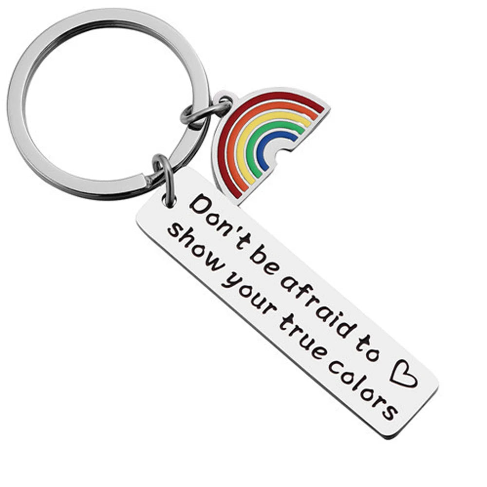 Pride Rainbow Keychain | LGBTQ+ Inspirational Keyring Gift | The Party Days | The Party Days