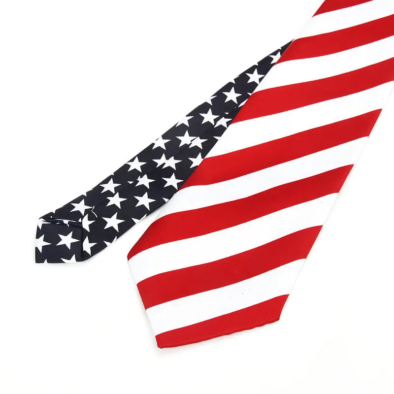 American Flag Necktie – Stars & Stripes Silk-Feel Tie for Men – The Party Days | The Party Days