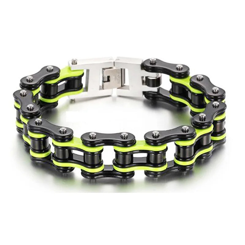 Punk Stainless Steel Motorcycle Chain Bracelet – Biker Wrist Jewelry – The Party Days | The Party Days