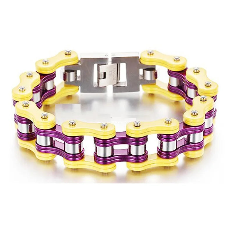 Punk Stainless Steel Motorcycle Chain Bracelet – Biker Wrist Jewelry – The Party Days | The Party Days
