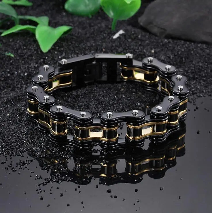 Punk Stainless Steel Motorcycle Chain Bracelet – Biker Wrist Jewelry – The Party Days | The Party Days