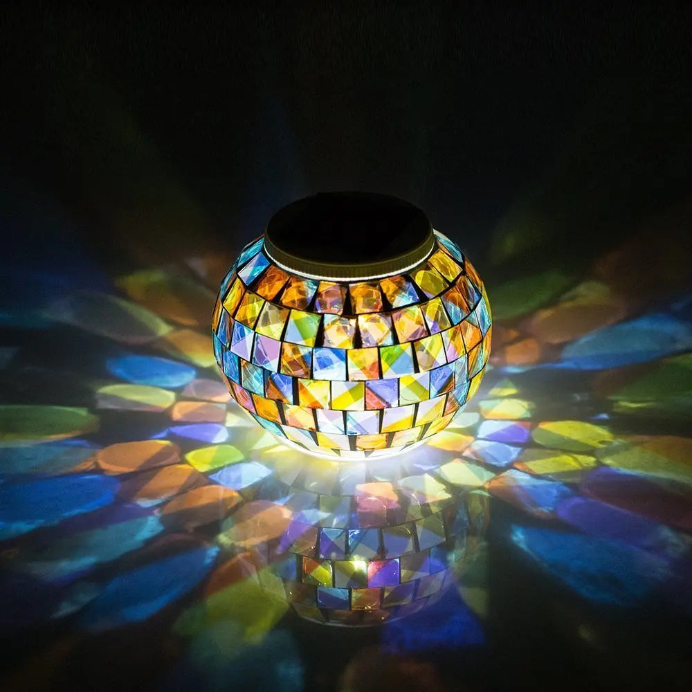 Solar Mosaic Glass Ball Garden Light – Color Changing Outdoor Table Lamp – The Party Days | The Party Days