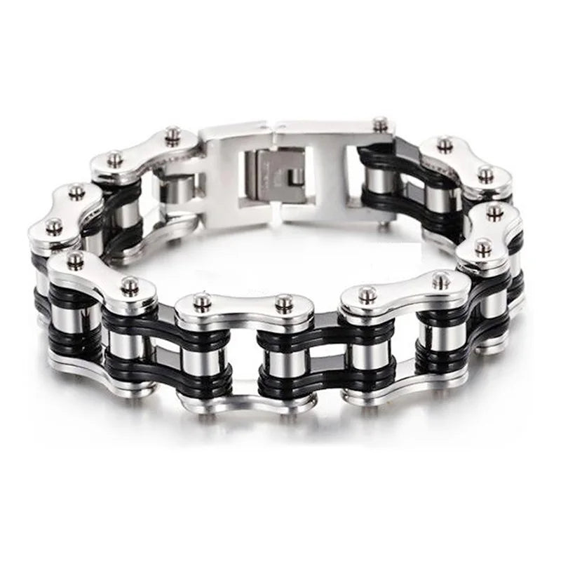 Punk Stainless Steel Motorcycle Chain Bracelet – Biker Wrist Jewelry – The Party Days | The Party Days