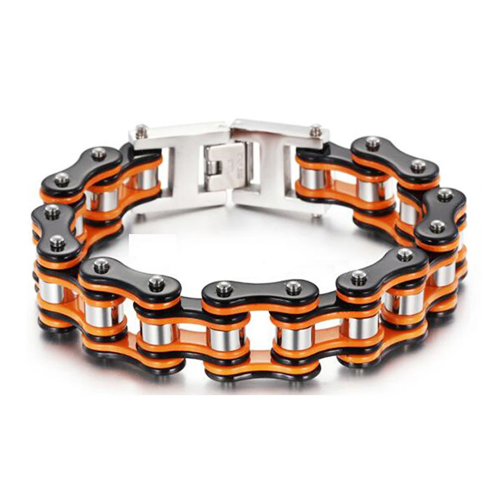 Punk Stainless Steel Motorcycle Chain Bracelet – Biker Wrist Jewelry – The Party Days | The Party Days