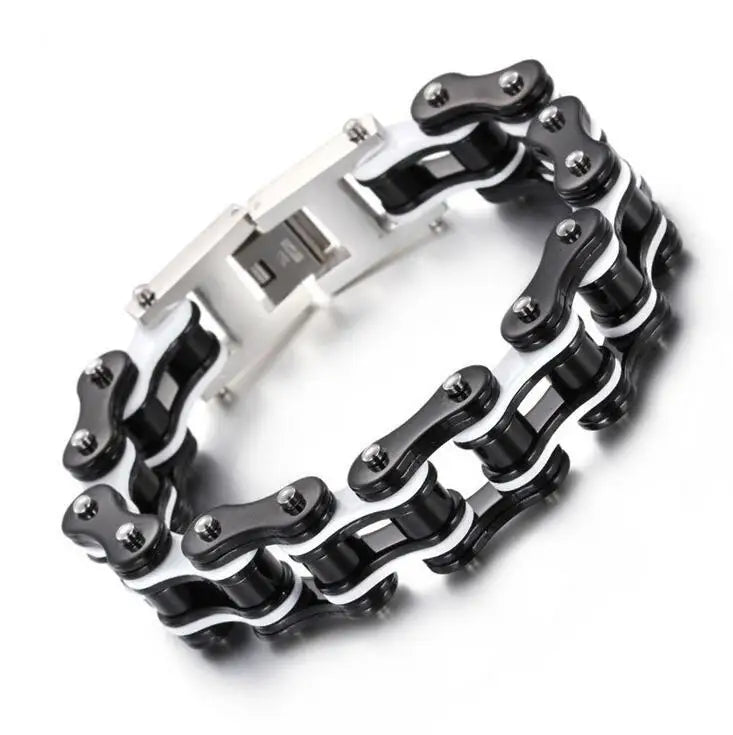 Punk Stainless Steel Motorcycle Chain Bracelet – Biker Wrist Jewelry – The Party Days | The Party Days