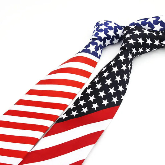 American Flag Necktie | Stars & Stripes Silk-Feel Tie for Men