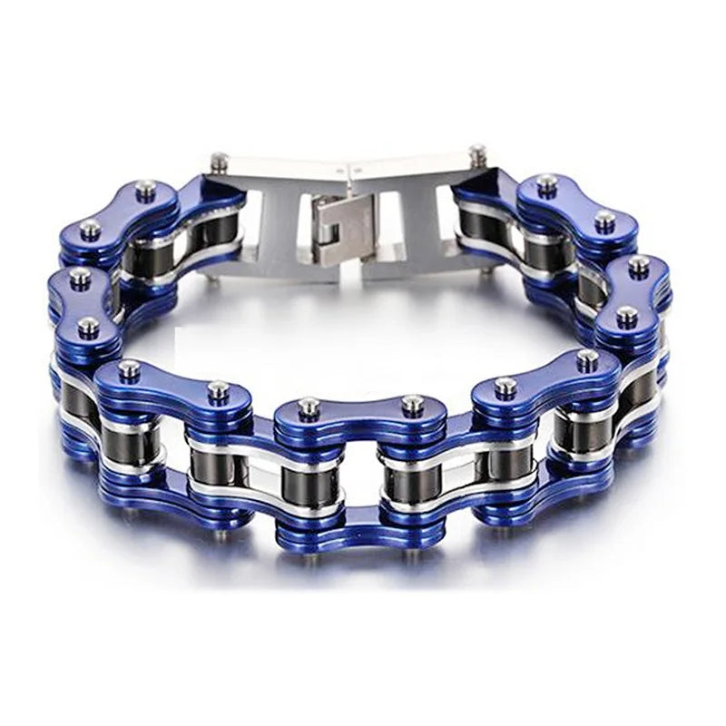Punk Stainless Steel Motorcycle Chain Bracelet – Biker Wrist Jewelry – The Party Days | The Party Days