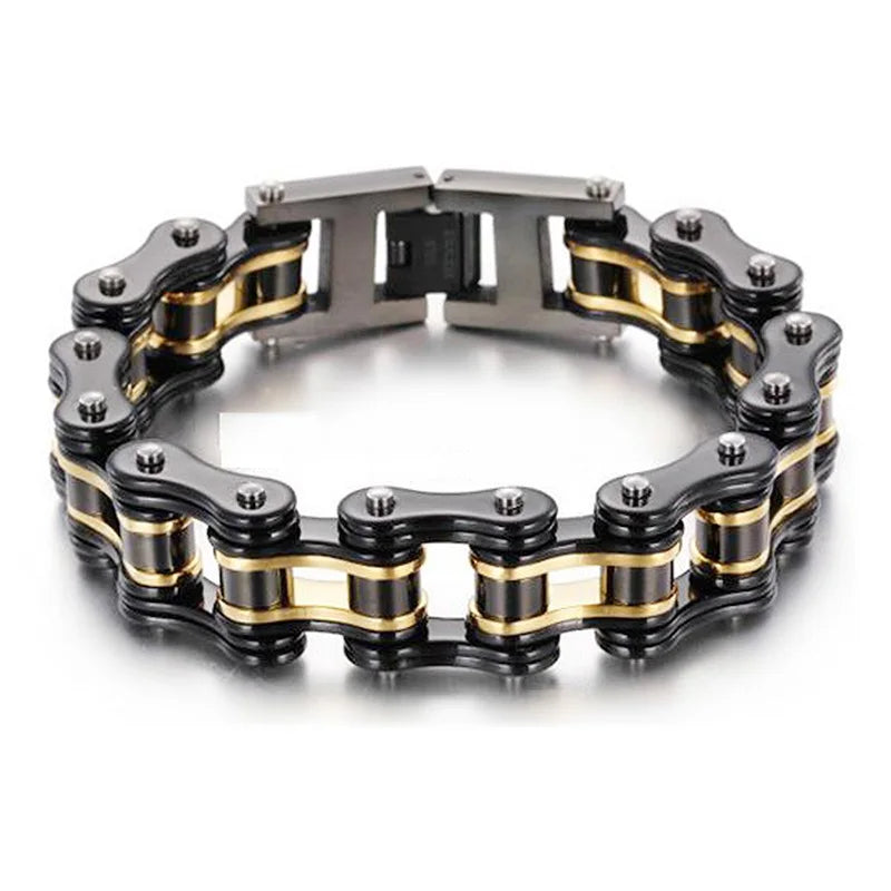 Punk Stainless Steel Motorcycle Chain Bracelet – Biker Wrist Jewelry – The Party Days | The Party Days