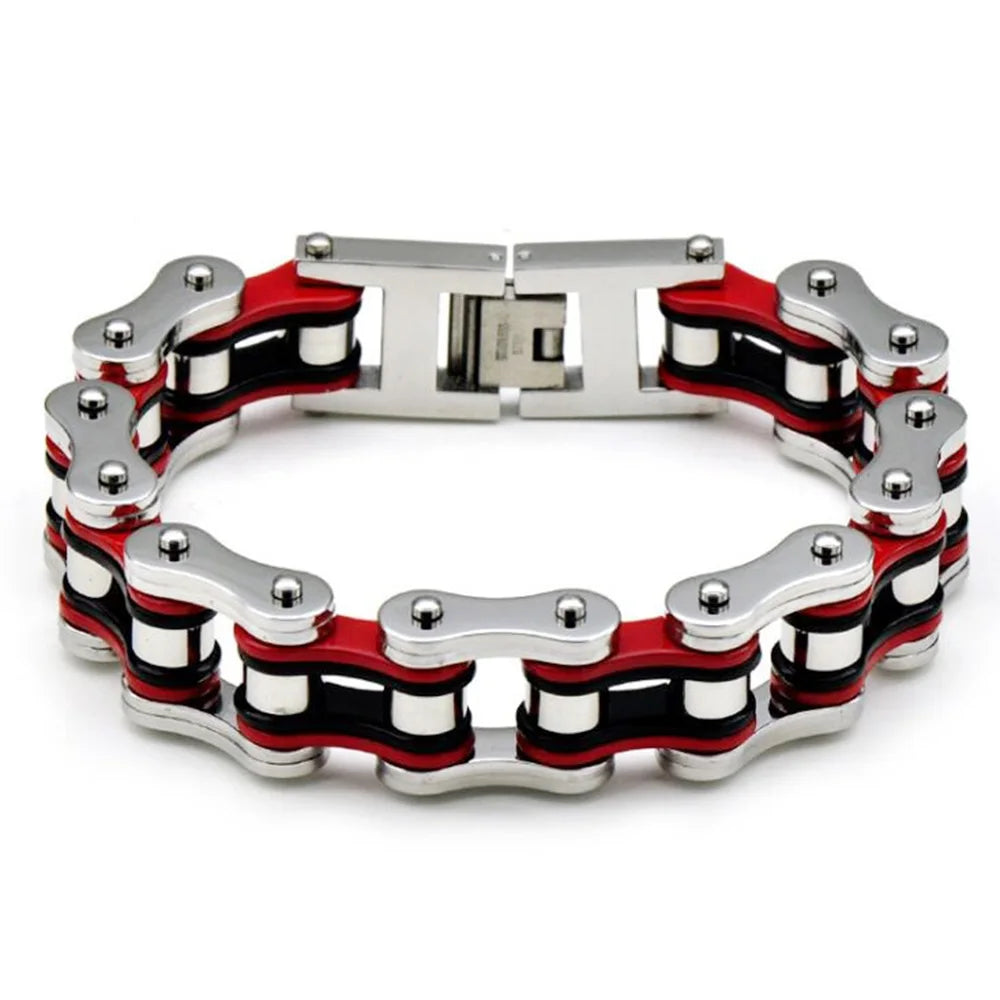 Punk Stainless Steel Motorcycle Chain Bracelet – Biker Wrist Jewelry – The Party Days | The Party Days