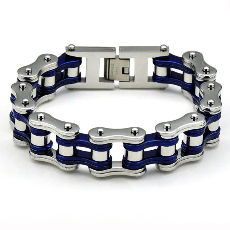 Punk Stainless Steel Motorcycle Chain Bracelet – Biker Wrist Jewelry – The Party Days | The Party Days