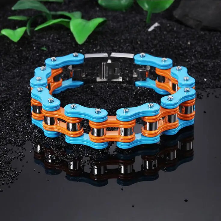 Punk Stainless Steel Motorcycle Chain Bracelet – Biker Wrist Jewelry – The Party Days | The Party Days