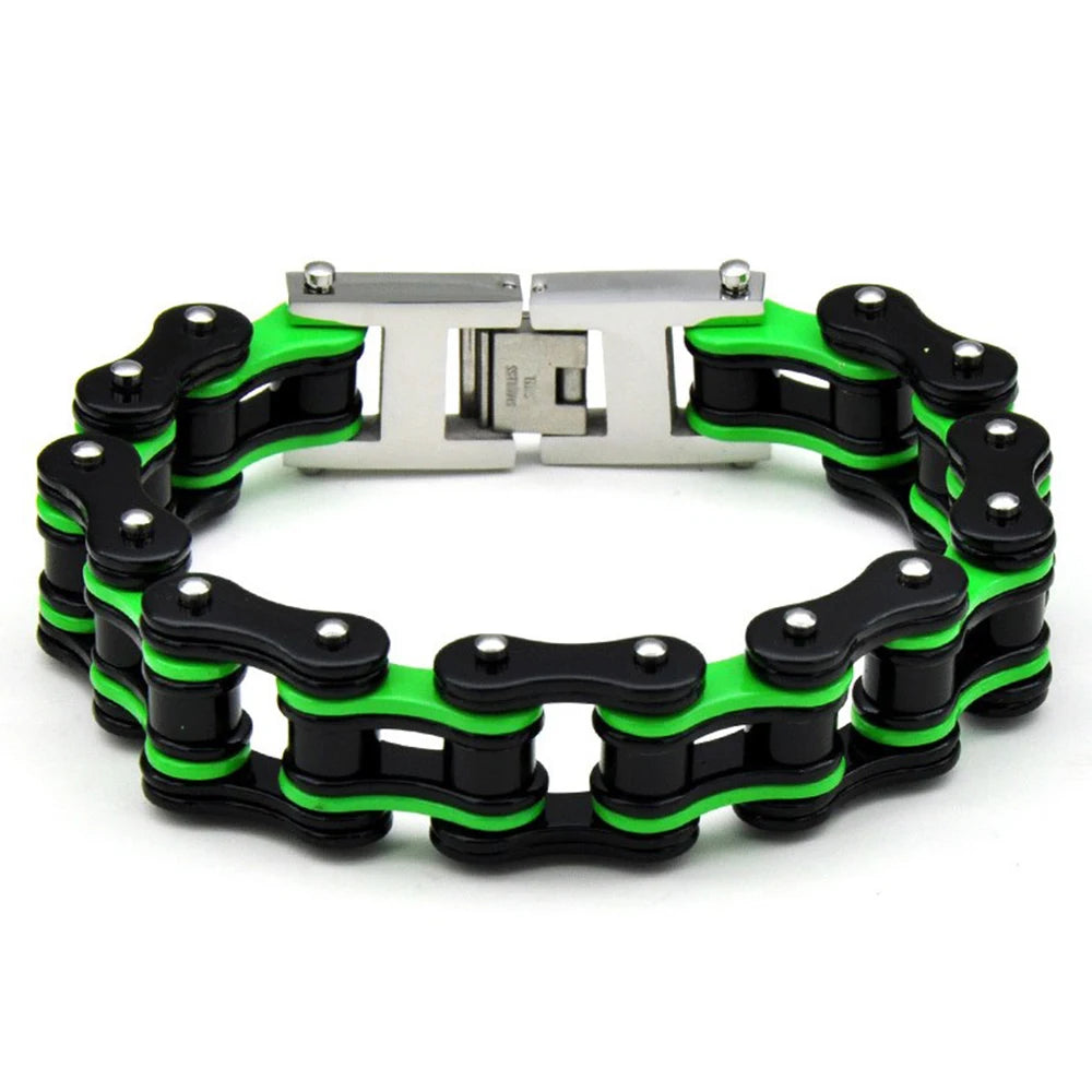 Punk Stainless Steel Motorcycle Chain Bracelet – Biker Wrist Jewelry – The Party Days | The Party Days