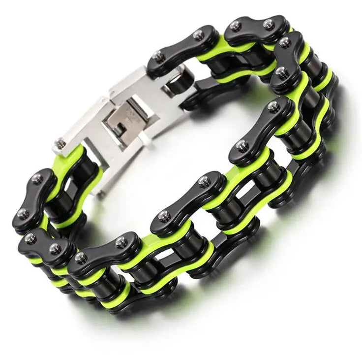 Punk Stainless Steel Motorcycle Chain Bracelet – Biker Wrist Jewelry – The Party Days | The Party Days