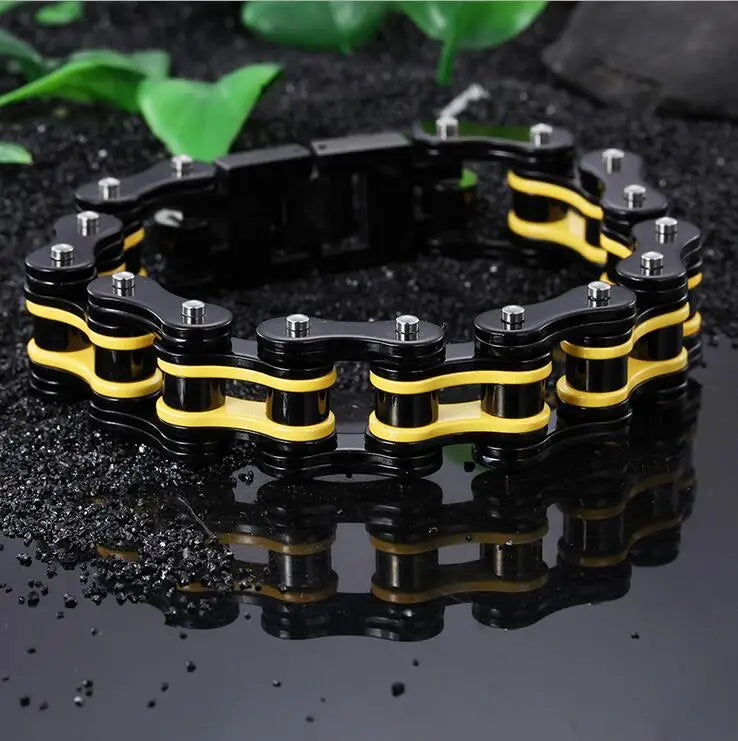 Punk Stainless Steel Motorcycle Chain Bracelet – Biker Wrist Jewelry – The Party Days | The Party Days