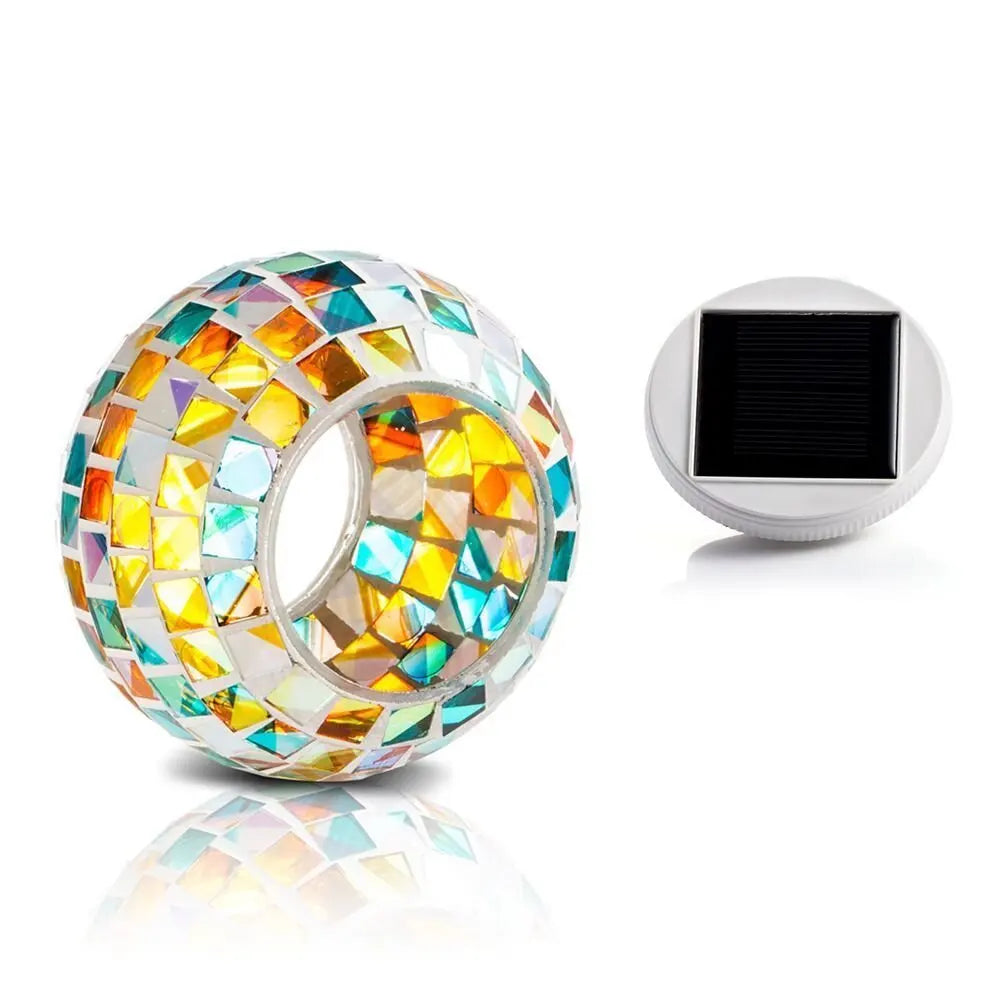 Solar Mosaic Glass Ball Garden Light – Color Changing Outdoor Table Lamp – The Party Days | The Party Days