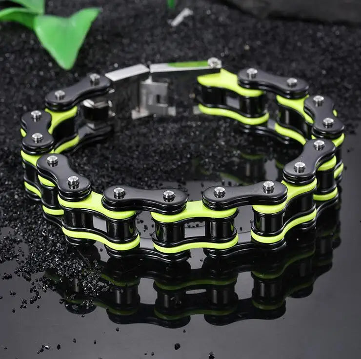 Punk Stainless Steel Motorcycle Chain Bracelet – Biker Wrist Jewelry – The Party Days | The Party Days
