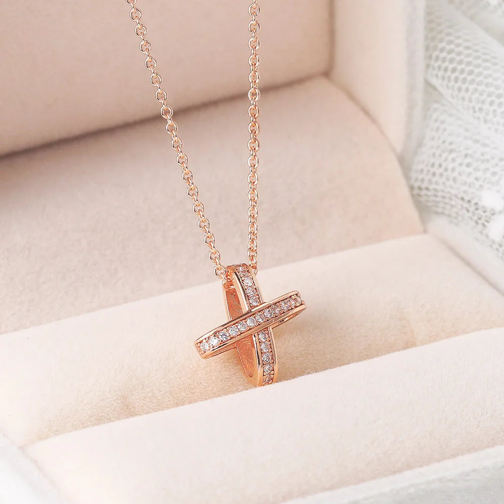 Hollow Cross Pendant Necklace – Rose Gold Choker Chain | The Party Days | The Party Days