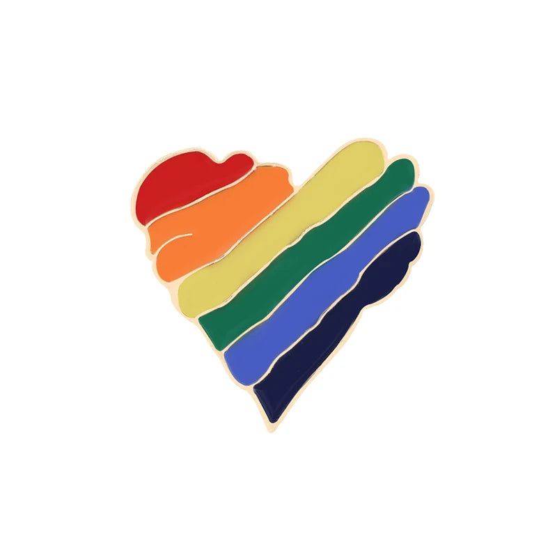 Rainbow Pride Enamel Lapel Pin – LGBT Flag Heart Brooch | The Party Days | The Party Days