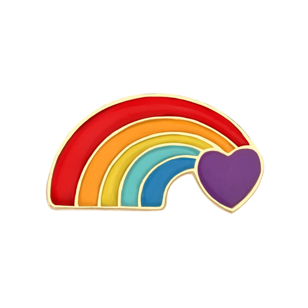 Rainbow Pride Enamel Lapel Pin – LGBT Flag Heart Brooch | The Party Days | The Party Days
