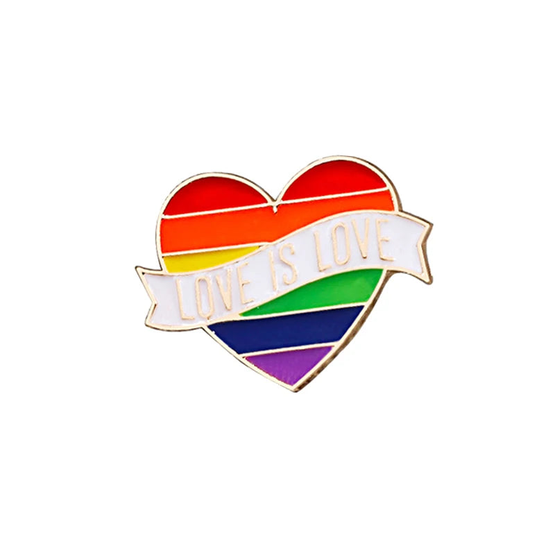 Rainbow Pride Enamel Lapel Pin – LGBT Flag Heart Brooch | The Party Days | The Party Days