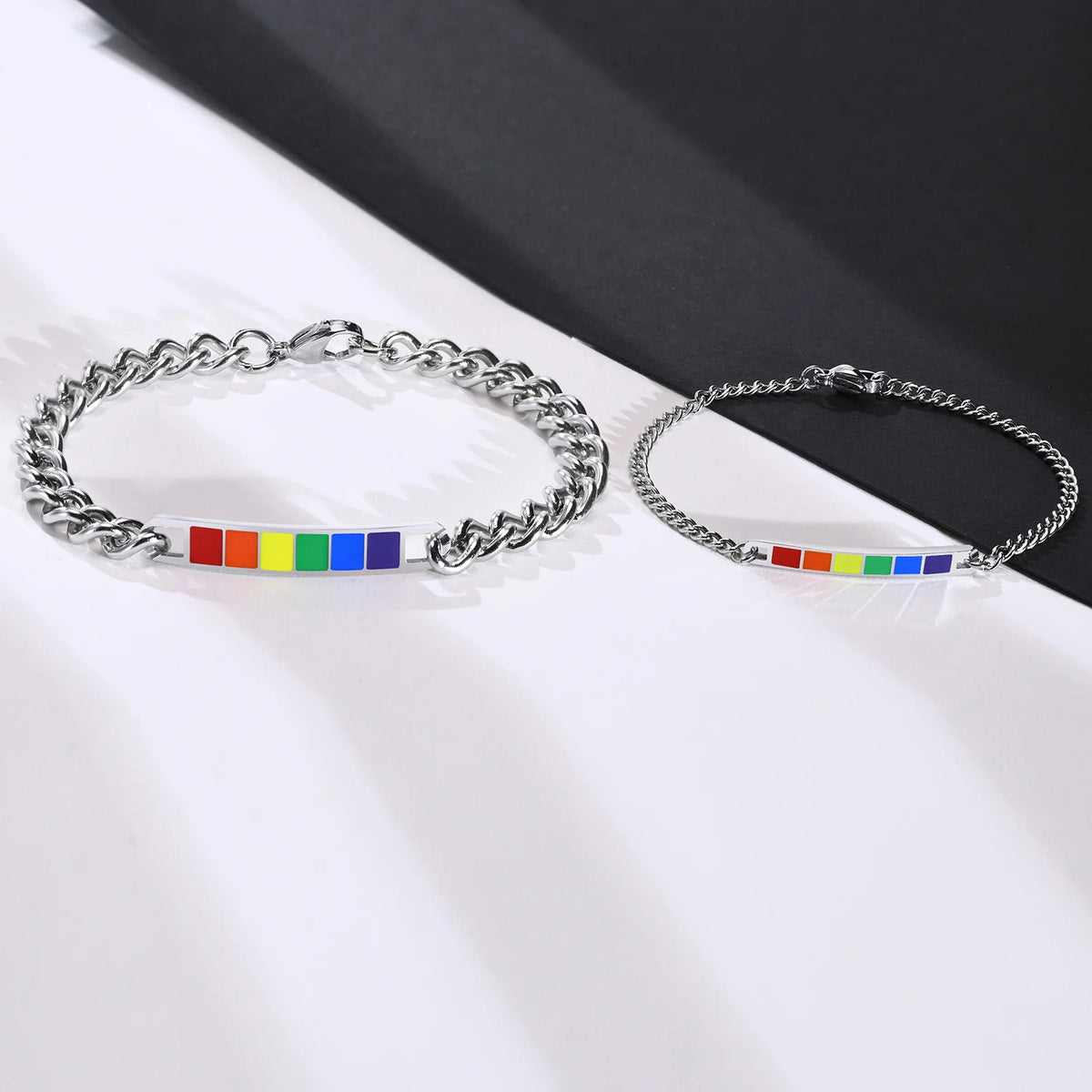 Rainbow Pride Bracelet – Stainless Steel LGBT Chain Link Wristband | The Party Days | The Party Days