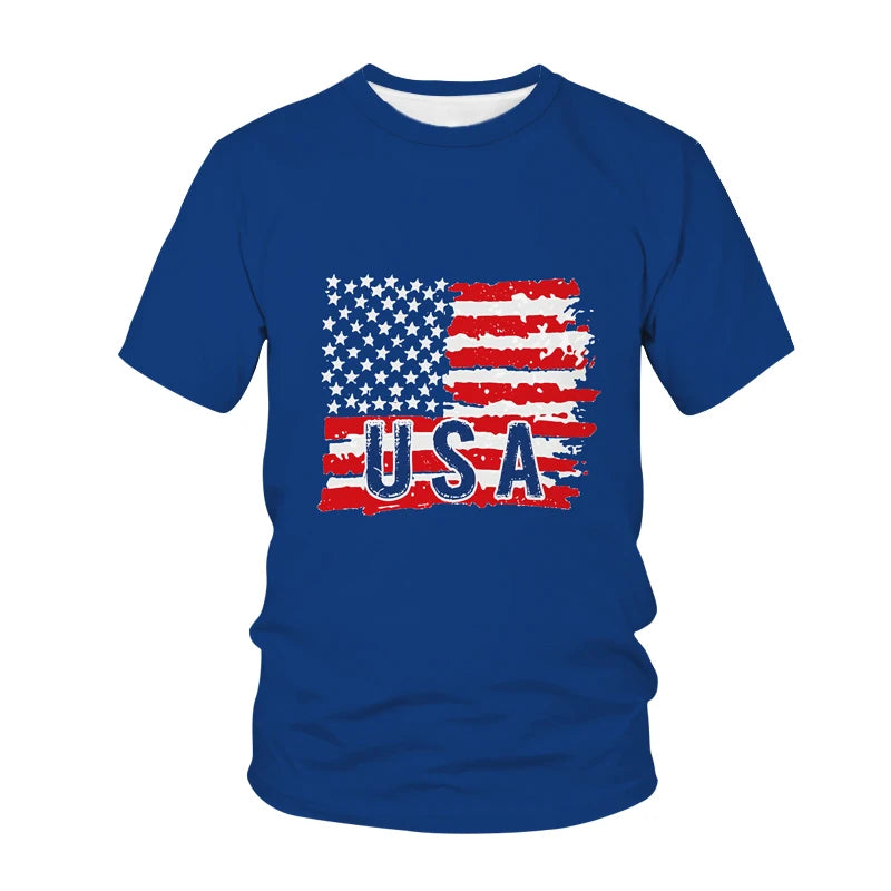 USA American Flag 3D Print T-Shirt – Oversized Streetwear for Men, Women & Kids – The Party Days | The Party Days