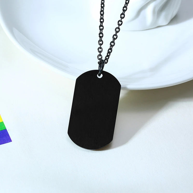Rainbow Pride Dog Tag Necklace – LGBT Stainless Steel Pendant | The Party Days | The Party Days