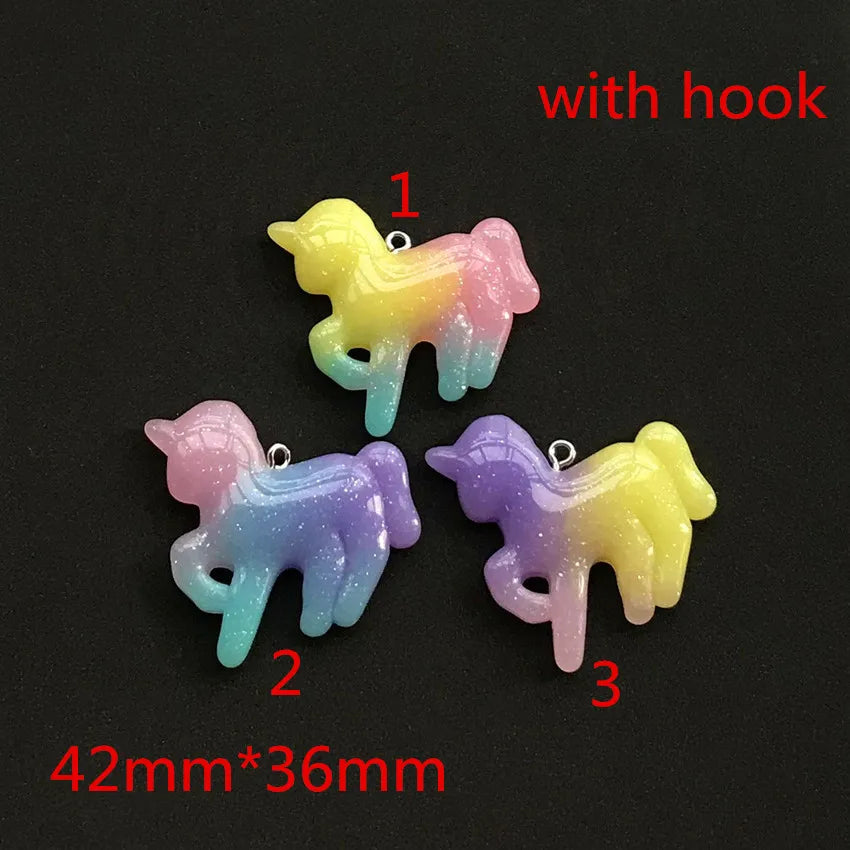 Pack 12 Unicorn Resin Charms | DIY Pendants for Necklaces & Keychains | The Party Days | The Party Days
