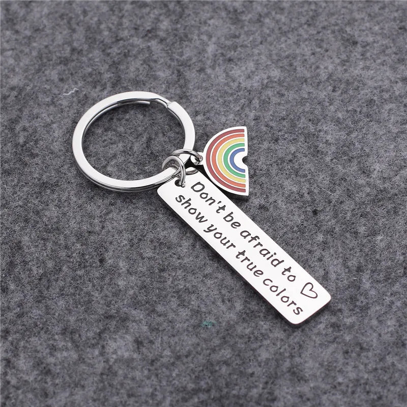Pride Rainbow Keychain | LGBTQ+ Inspirational Keyring Gift | The Party Days | The Party Days