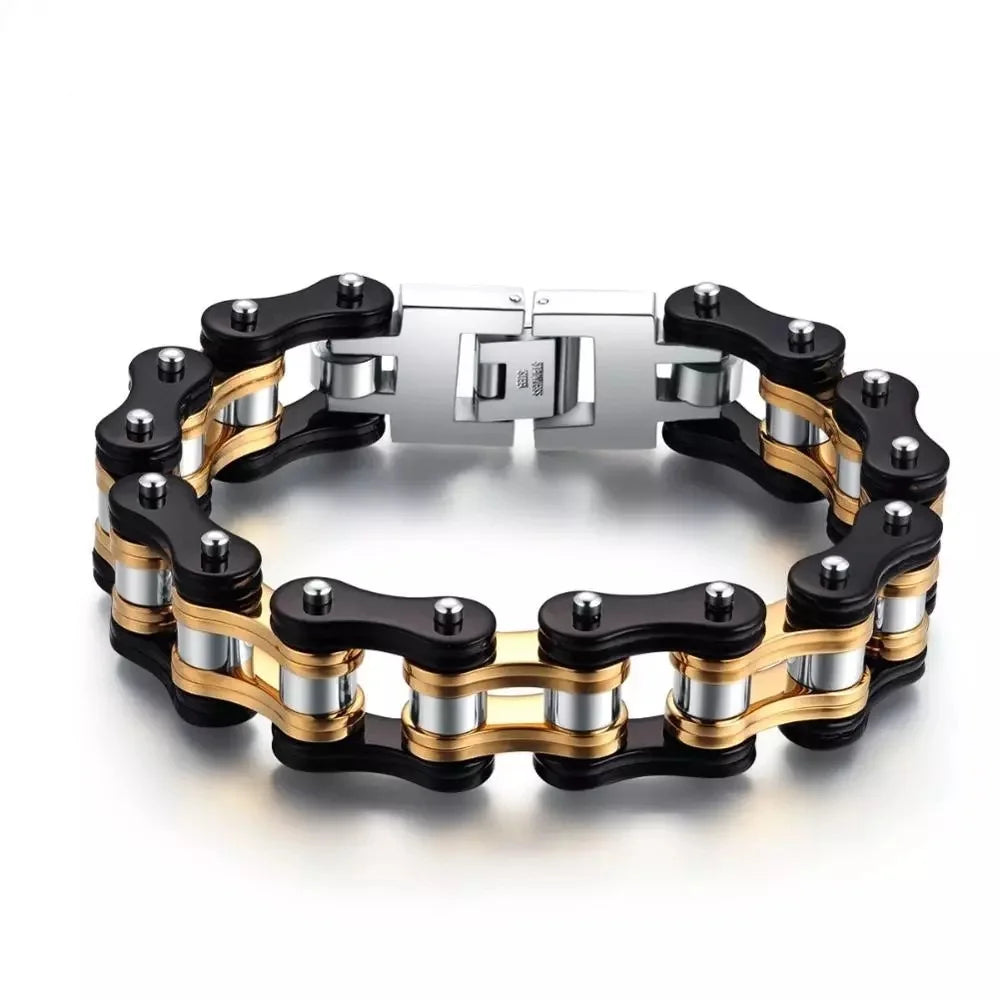 Punk Stainless Steel Motorcycle Chain Bracelet – Biker Wrist Jewelry – The Party Days | The Party Days