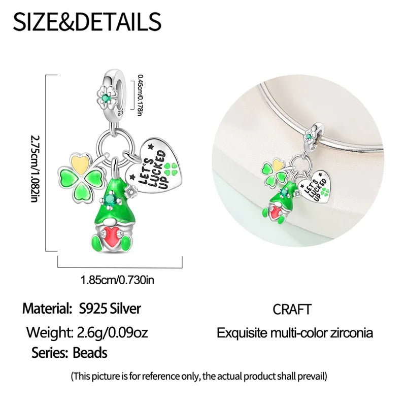 925 Silver St. Patrick's Day Bracelet Charms with Zirconia – GDTC Certified – The Party Days | The Party Days