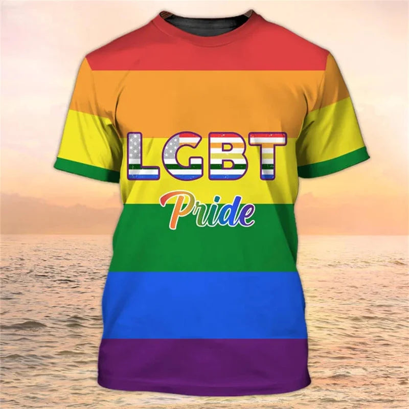 Pride Rainbow 3D Print T-Shirt | LGBTQ+ Love is Love Tee | The Party Days | The Party Days