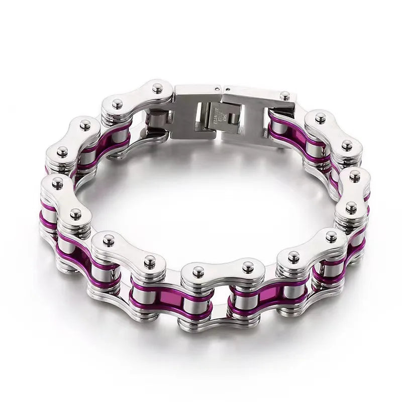 Punk Stainless Steel Motorcycle Chain Bracelet – Biker Wrist Jewelry – The Party Days | The Party Days