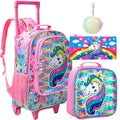 Girls Unicorn Rolling Backpack Set with Lunch Bag & Pencil Case | The Party Days | The Party Days